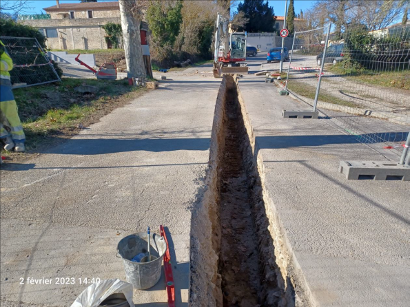 Saussines travaux de renforcement du réseau eau potable