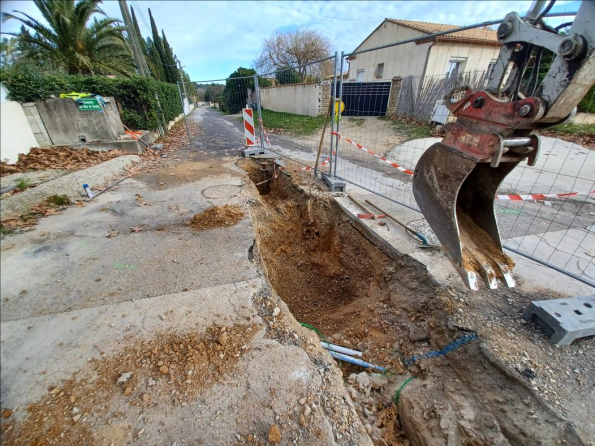Saussines travaux de renforcement du réseau eau potable