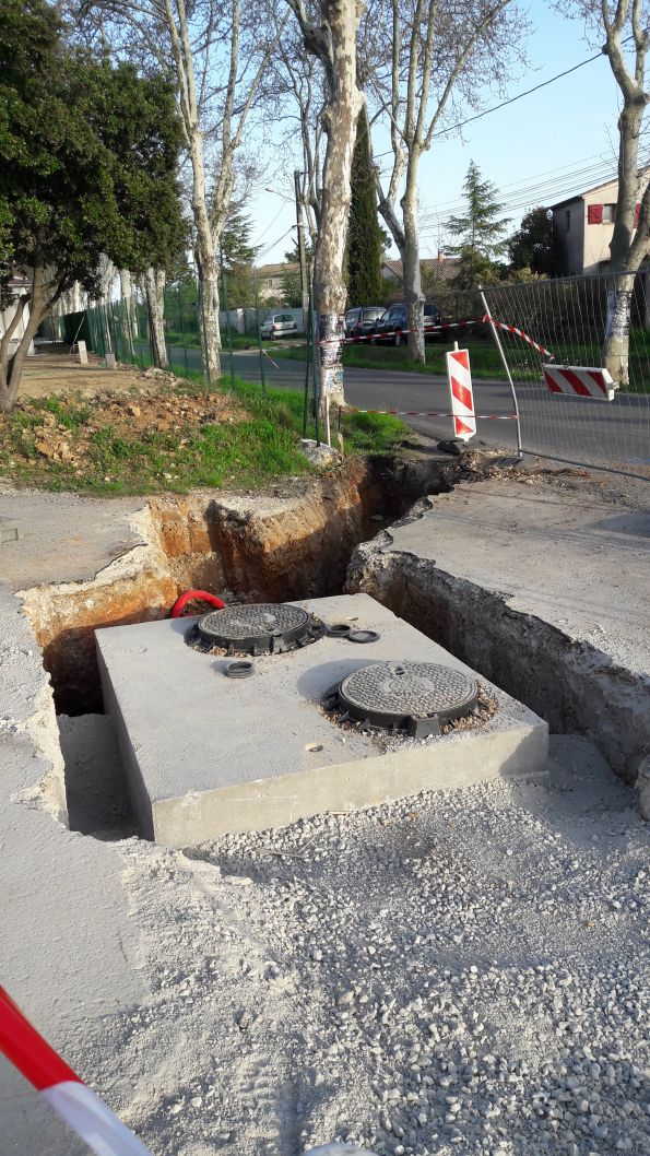 20180406_Galargues - RD1 - travaux maillage réseau Buzignargues